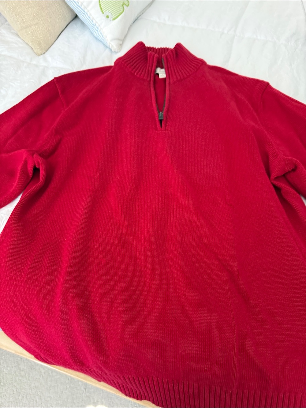 GAP Men’s Bright Red Zip Mock Neck Sweater